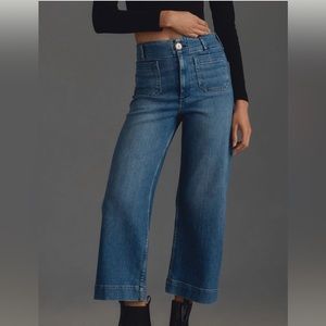The Colette Denim Cropped Wide Legs Jeans by Maeve